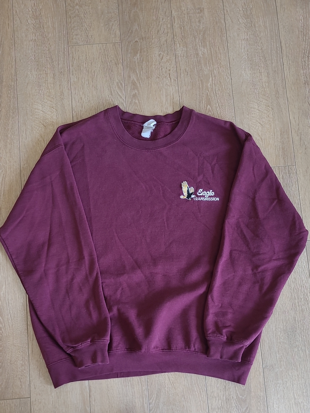 90's Jerzees Maroon Crewneck Eagle Transmission Sweatshirt
